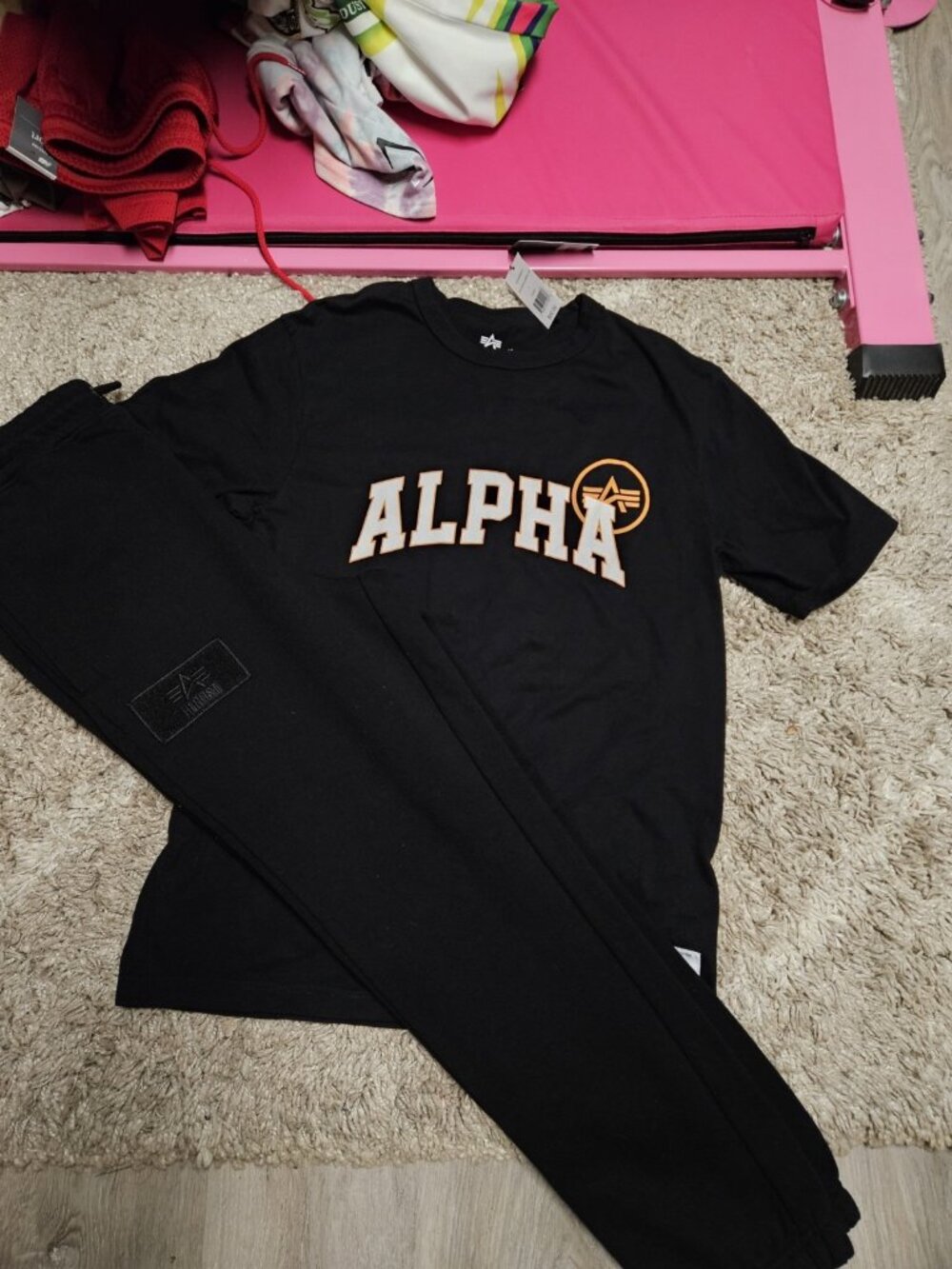 J-frost X Alpha Interchangeable Patch Pant(M) And T-shirt(L)Sets Black